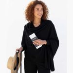 Luxurious Black Cashmere Blend Travel Wrap – Lightweight Oversized Shawl & Evening Scarf
